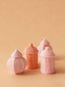 花卉浮雕3D灯笼造型硅胶蜡烛模具，耐热 | 高弹性硅胶模具，用途广泛 - 可用于制作蜡烛、石膏/绘画、捏捏乐/解压玩具、摄影背景、节日家居装饰、馈赠亲友。手工一体成型，柔韧易清洗，可重复使用。 - 白色 - 查看 8