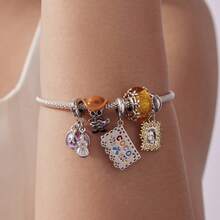 WOSTU 1 Pc 925 Sterling Silver Cute Murano Beads Skull Guitarist Guitar Spring Dachshund Charm Beads Pendant Fit Women DIY Fashion Jewelry Gift