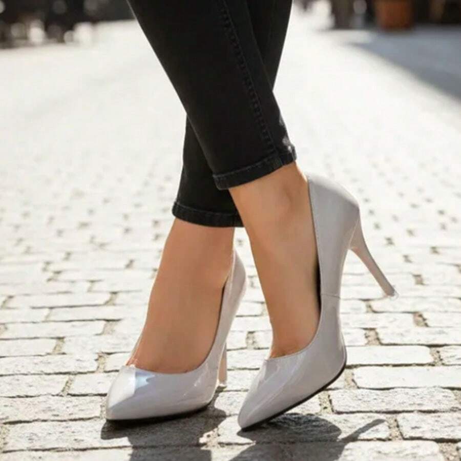 Women Pumps - Light Grey - View 1