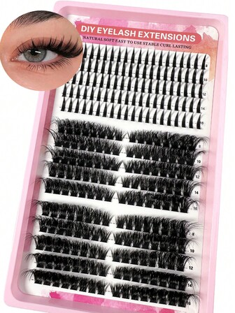 270/300 片装 Mange 假睫毛，尖刺效果，仙女睫毛，动漫睫毛，以及 80D/100D/120D 蓬松柔软睫毛，3 合 1 混合睫毛簇，打造戏剧性妆效，在家 DIY 你的专属睫毛，睫毛簇，睫毛簇，单根睫毛，假睫毛，假睫毛