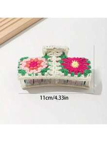 Kẹp tóc lớn hình hoa dâu tây móc len nhiều màu sắc kiểu Pháp, kiểu dáng nghỉ mát ven biển, họa tiết hoa văn Boho, phụ kiện tóc mùa thu/đông, kẹp tóc thanh lịch, kẹp tóc mùa đông, kẹp tóc mùa hè - Nhiều màu - Xem 8