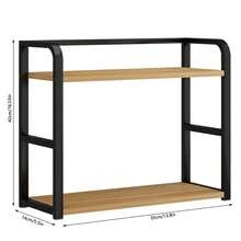 2-Tier Spice Rack For Kitchen Countertop - Coffee Bar Counter Organizer Shelf - 黑色 - 查看 2