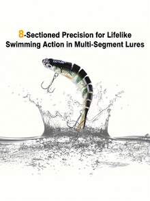 GOTURE 1PC Multi Joint Hard Bait, With 8 Sections In An S-Shaped Swimming Posture, Suitable For Trout Lure Fishing In All Water Areas - Multicolor - View 3