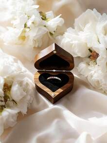 Customized 12 Month Birthstone Embedded Ring With Heart Wooden Ring Box Engraved Name, Valentine's Day Gift, Mother's Day Gift, Birthday, Anniversary, Friend, Graduate, Christmas, Premium Family Gift - Gold and Wooden Box - View 8