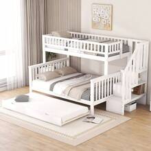 Kids Bed Frames, Headboards & Footboards - White + Pine + 140cm*200cm - View 4