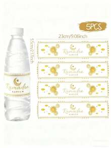 10 Stücke/20 Stücke, Kareem Flaschenetiketten, weiß-goldene Flaschenetiketten, dekorative Aufkleber für Getränke- und Mineralwasserflaschen, Dekoration für Zuhause, Geschenke zum Eid al-Fitr, Geschenke zum Eid al-Adha, islamische muslimische Party-Dekoration, Kareem Party-Zubehör - Verschiedenfarbig - Übersicht 12