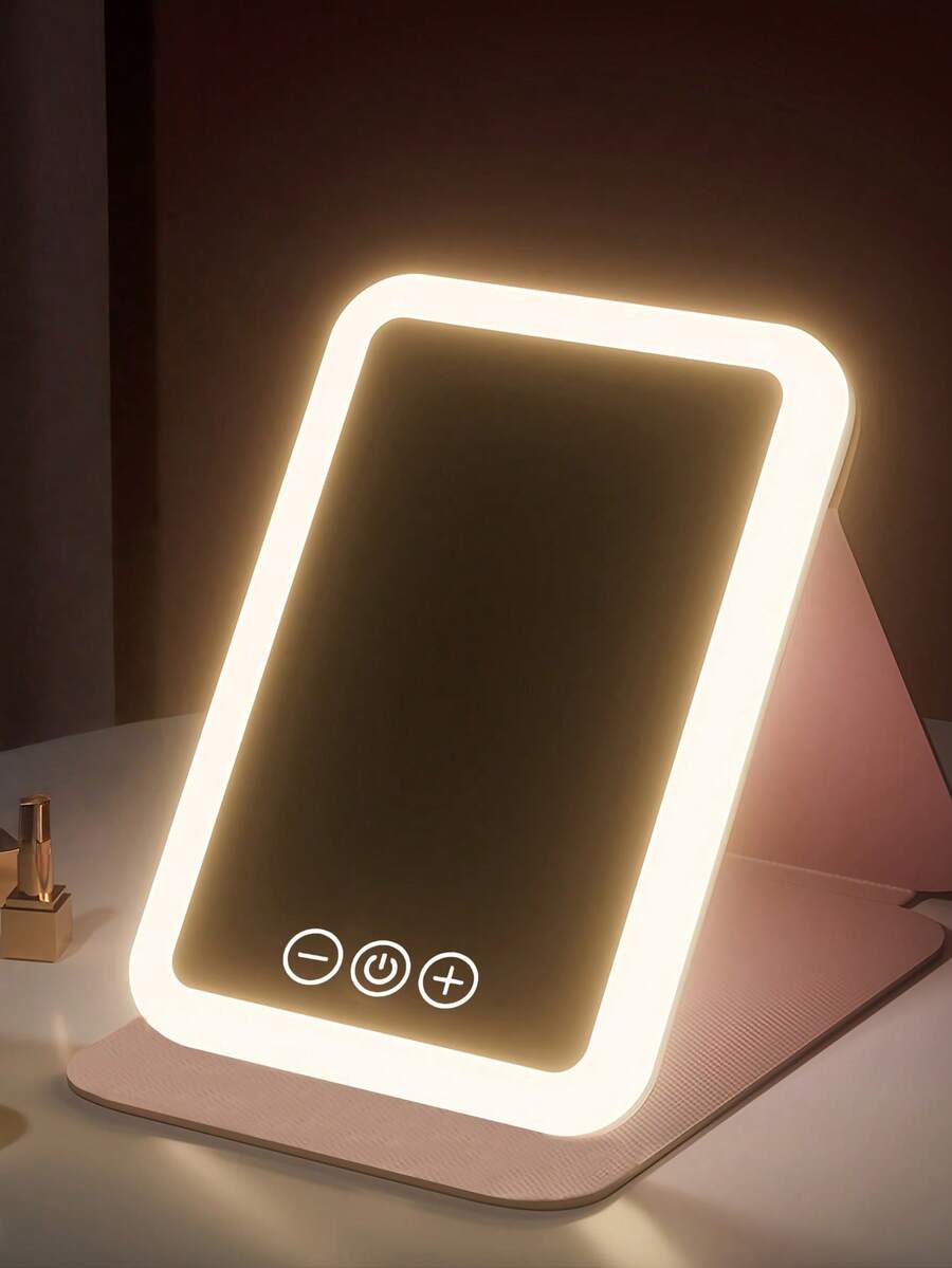 1 gương trang điểm LED (dung lượng pin: 600mAh) - 3 chế độ ánh sáng (Trắng/Tự nhiên/Ấm), gương trang điểm sạc USB, độ sáng điều chỉnh được, thiết kế gập gọn tiện lợi, thích hợp sử dụng tại nhà, khi đi du lịch và trong ký túc xá, món quà Giáng sinh, sinh nhật, Ngày của Mẹ hoàn hảo dành cho phụ nữ, cũng là món quà Giáng sinh, quà tặng cá nhân hóa và vật dụng cần thiết khi đi du lịch.