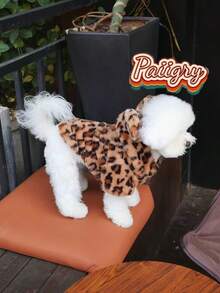 Bicolor Heart Hooded Jacket, Thick & Warm Double Layer Design Suitable For Poodle, Teddy, British Shorthair, Maltese, Can Be Worn Outdoors & Indoors, Machine Washable, No Deformation, Autumn/Winter