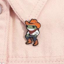 Cartoon Funny Cowboy Frog Enamel Pin Cute Amphibians Animal Metal Brooch Lapel Backpack Badge Jewelry Gifts For Friends - 1pc - 查看 9