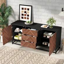 Storage Cabinets - Black, Oak - View 5