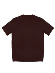 Áo thun dệt kim tay ngắn màu trơn thường ngày cho nam - màu nâu - Xem 4