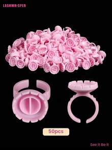 50/100/200/300/500个装睫毛胶水固定环 - 睫毛嫁接用品，加厚扇形杯