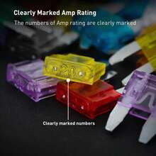 Nilight 372 PCS Car Fuses Assortment Kit Standard Mini LP Micro2 Blade Replacement Fuse ATO ATC APS ATS APR 2A 5A 75A 10A 15A 20A 25A 30A 35A For Cars Trucks RVs - ColorD - 查看 3