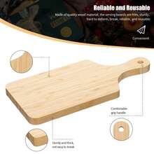 Birdock 18/12/6pcs 11inch Thicken Bulk Wooden Cutting Board With Handle, Kitchen Cutting Board, Wooden Serving Trays & Charcuterie Trays, Customized Laser DIY, EngravingMother'S Day Wedding Housewarming Gift - Apricot - View 2