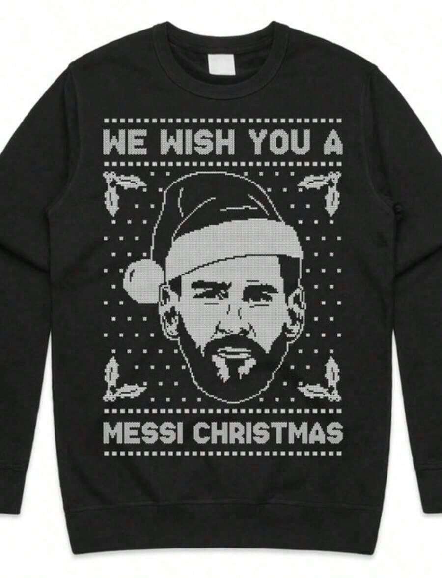 Christmas Outfit WomenWe You A Messi Christmas Jumper Sweater Sweatshirt  Adults Xmas Funny Argentina Football World Cup (2)-- |   Exquisite Design |     Loose And Comfortable |     Easy To Match | Loose And Comfortablechristmas Outfit Women - Black - View 1
