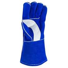 2 pares de guantes de soldadura de piel forrados para mano izquierda tamaño grande Wells Lamont 1054LN-LHOWelding Gloves - AzulPatchwork - Ver 2