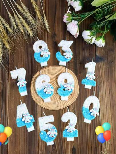 三丽鸥肉桂狗主题创意蜡烛，生日派对蜡烛，主题派对蜡烛，0-9数字蜡烛，可爱生日蜡烛，精致蛋糕装饰。