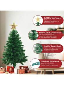 大型和小型豪华人造圣诞树，高密度圣诞树（适用于商场），圣诞装饰配件，丝带和花环