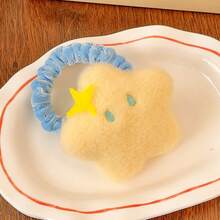 Cute Yellow Plush Moon Hair Clip Girly Heart Ponytail Hair Tie Elastic Hair Band Side Clip BB Clip Hair Accessory - 星星髮圈 - 查看 11