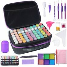 Diamond Painting Storage Containers 60 Slots Accessories And Tools Portable Diamond Painting Organizer Shockproof Diamond Art Storage Case Jewelry Beads Storage Box - 大號 - 120 個迷你罐 + 60 個罐子 - 查看 1