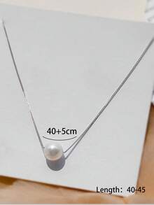 VJS 1条简约优雅的不锈钢链，搭配仿珍珠吊坠项链，是女士日常佩戴的理想之选，也是馈赠佳品。 - 銀色 - 查看 7