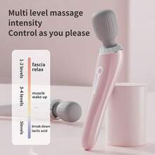 Portable Handheld Massager, USB Rechargeable Relaxation Massager, Soothes The Neck, Back, Thighs, And Waist, With Foot Vibration Relaxation, Suitable For Office Workers And Busy Professionals. - 亮粉紅色 - 查看 8