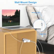 JcBlaon Power Strip Surge Protector, 5Ft Extension Cord, 9 Outlets With 3 USB Ports(1 USB C Outlet), 3-Side Outlet Extender, Wall Mount For Travel, Home, School, College Dorm Room And Office