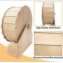 1pc Small Pet Wooden Hamster Exercise Wheel, Silent Hamster Running Wheel, Suitable For Chihuahua, Guinea Pig, Hamster (15cm/21cm/26cm)