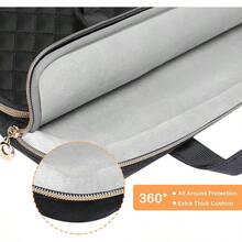 AWYYMOSISO 360 Protective Laptop Case 16 Inch 15-15.6 Inch Laptop Sleeve Compatible With MacBook Pro 16 Inch HP Acer Dell Lenovo ASUS Square Quilted Bag Cover With 2 PocketsandHandleandBelt Black - 黑色 - 查看 3