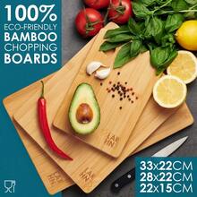 Wooden Chopping Board Set Of 3 - 3 Extra Thick Bamboo Chopping Boards - 33 X 22 Cm/ 28 X 22 Cm/ 22 X 15 Cm - The Perfect Wooden Board Kitchen Bread Boards And Serving Boards - 天然木材 - 查看 3