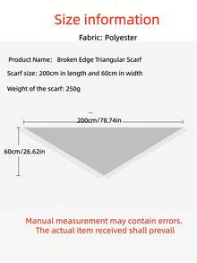 1 pieza Bufanda triangular de mezcla de lana de alta calidad y unicolor minimalista con flecos, chal triangular versátil y de moda para usar en ambientes con aire acondicionado, bufanda triangular decorativa y abrigadora, adecuada para uso diario con vestidos
