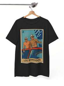 Dodgers And Banda Los Bandidos Loteria Card Tee Shirt - Unisex Heavy Cotton - màu đen - Xem 1