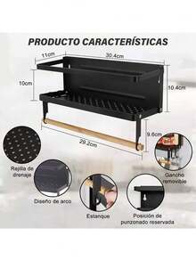 Estante para especias de cocina, estante de almacenamiento de doble estante, estante para encimera de cocina, estante para especias, blanco, negro, color aleatorio.