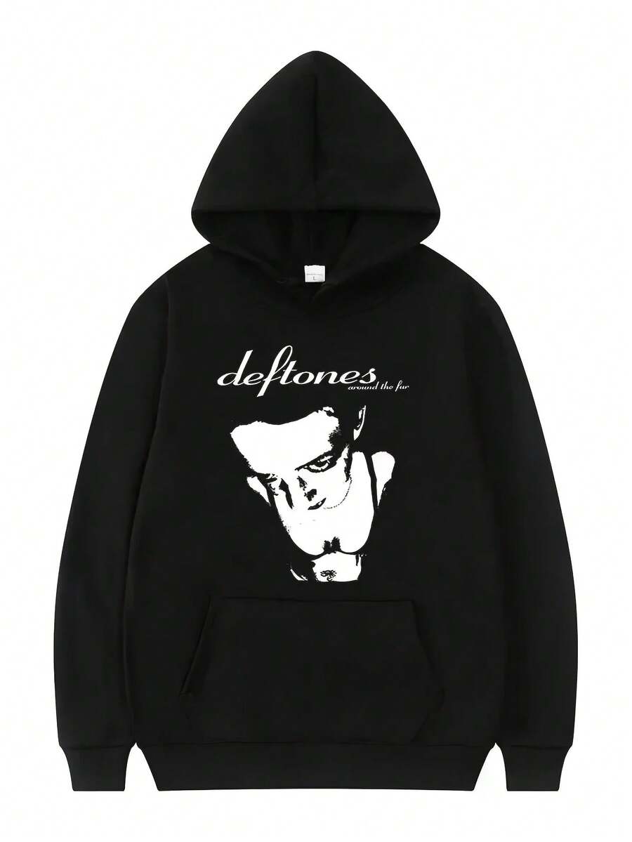 2025 Fashion Prevalent Print Hooded Men Women Plus Size Hoodies Retro Punk Sweatshirt Unisex Personality Streetwear - 黑色14 - 查看 1
