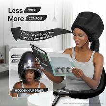 XAPY Hooded Hair Dryer Attacent W/A Headband Integrated That Reduces Heat Around Ears And Neck - Hair Dryer Hooded Duser Cap For Curly Eeds Up Drg Time Deep Condining At He - Pable Large - Black - View 4
