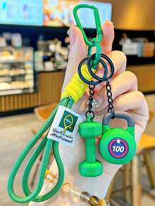 1pc Unisex Mini Barbell Plates And Dumbbell Keychain Accessories - Realistic Weight Plate Design, Suitable For Gym Bags, Water Bottle Hooks, Suitable For Decorating Backpacks, Crossbody Bags, Shoulder Bags, Key Chains, Car Accessories, Women's Fashion Accessories - Fitness Motivational Gifts For Men And Women - Multicolor - View 6