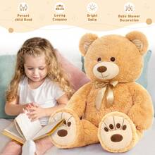 MorisMos Giant Teddy Bear Stuffed Animal, Big Teddy Bear Life Size, 36in Large Bear Cuddly Soft For Baby Shower, Boys, Girls - 棕色 - 查看 4
