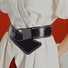 1pc Wide Rivet Waist Belt, Retro Fashion Punk Rivet Y2K Style Waist Belt Suitable For Sweaters, Coats