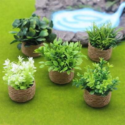 Mini Realistic Artificial Green Plant Potted Model, Miniature Scene Prop Model For Photography, DIY Miniature Home Decor, Collectible Gift For Hobbyists And Enthusiasts