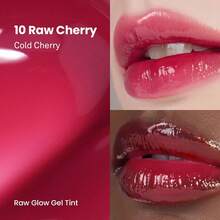 hince Raw Glow Lip Tint RAW CHERRY 10 4ml - Stain Glazed, Glossy Dewy Lip Gloss, Non Sticky & Long Wearing For Natural Glass Glow, Hydrating, Moisturizing Liquid Lipstick, Vegan - 生櫻桃 10 - 查看 2