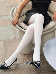 1双女士塑形高弹柔软不透明连裤袜秋季万圣节黑色连裤袜 Ropa De Invierno Mujer Winter Clothes For Women Goth Medias Tights Plus Size Pantalones De Mujer Stockings Fishnet Stockings - 彩色 - 查看 4