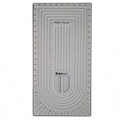 Bead Board With Cover Grey Flocked 3 U-Shaped Channels 6 Recessed Compartments 13.25H X 9.75L Inches Design Boards For Creating Bracelets Necklaces And Other Jewelry