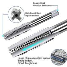 40 Pcs Tap And Die Set In SAE And Metric Sizes Standard With Coarse Fine Thread, Rethreading Tapping Tool Kit Screw Thread Taps Dies Wrench Handle Stock Holder With Storage Case For Cut Raw Materials Or Repair Existing Threads, Remove Screws And Have More Functions - Xanh đậm - Xem 9