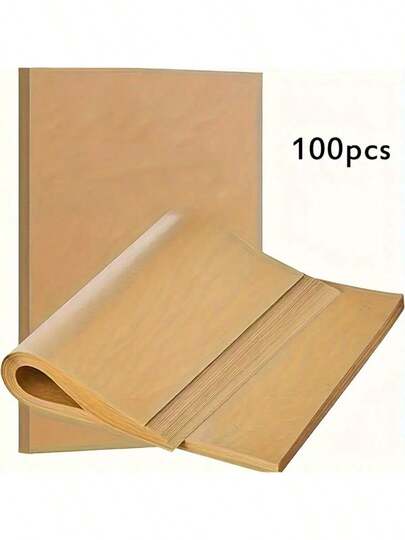 100 pezzi di carta da forno in pergamena non candeggiata, 20 cm x 25 cm pre-tagliata antiaderente, ideale per grigliare, cuocere, cucinare, essenziale per la cucina - perfetta per il Ringraziamento, Ognissanti, Natale e il Festival delle Lanterne