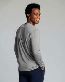 4 Pack: Men's Dry-Fit Active Athletic Long Sleeve Pocket Crew-Shirt Outdoors UPF 50 (S-5XLT), Breathable,-Wicking - Set 5 - 查看 6