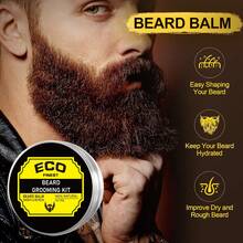 ECO FINEST Men's Beard Care Set, Includes Beard Wash, Beard Oil, Beard Balm, Beard Brush And Beard Comb - Cleanse, Nourish And Style - Infused With Organic Jojoba Oil, Moroccan Argan Oil, Shea Butter, Aloe Vera And Vitamin E - Moisturize And Condition Beard, Strengthen Beard, Smooth Frizz, Make Beard Easy To Groom And Glossy - Ideal Gift For Men, Fathers, Husbands, Boyfriends On Birthday, Father's Day, Valentine's Day