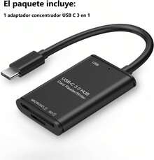 mornwell 3 en 1 Lector de Tarjetas,Adaptador//TF/USB 3.0 a OTG Tipo C,Card Reader Compatible con SDXC/SDHC//////Pro 2022/2020/16// - 1 - Ver 8