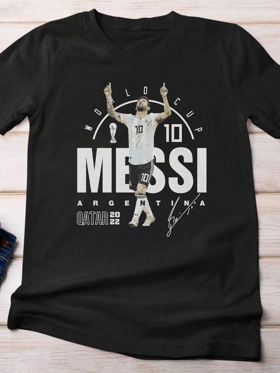 Me Ssi #10 Argentina Soccer GOAT Shirt, World Tournament Custom Gift For Sports Fans Graphic Tee, Foo - màu đen - Xem 1