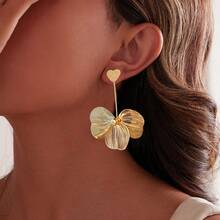 新款奢华夸张金色花朵耳环，时尚独特甜美优雅耳环 - 彩色 - 查看 10