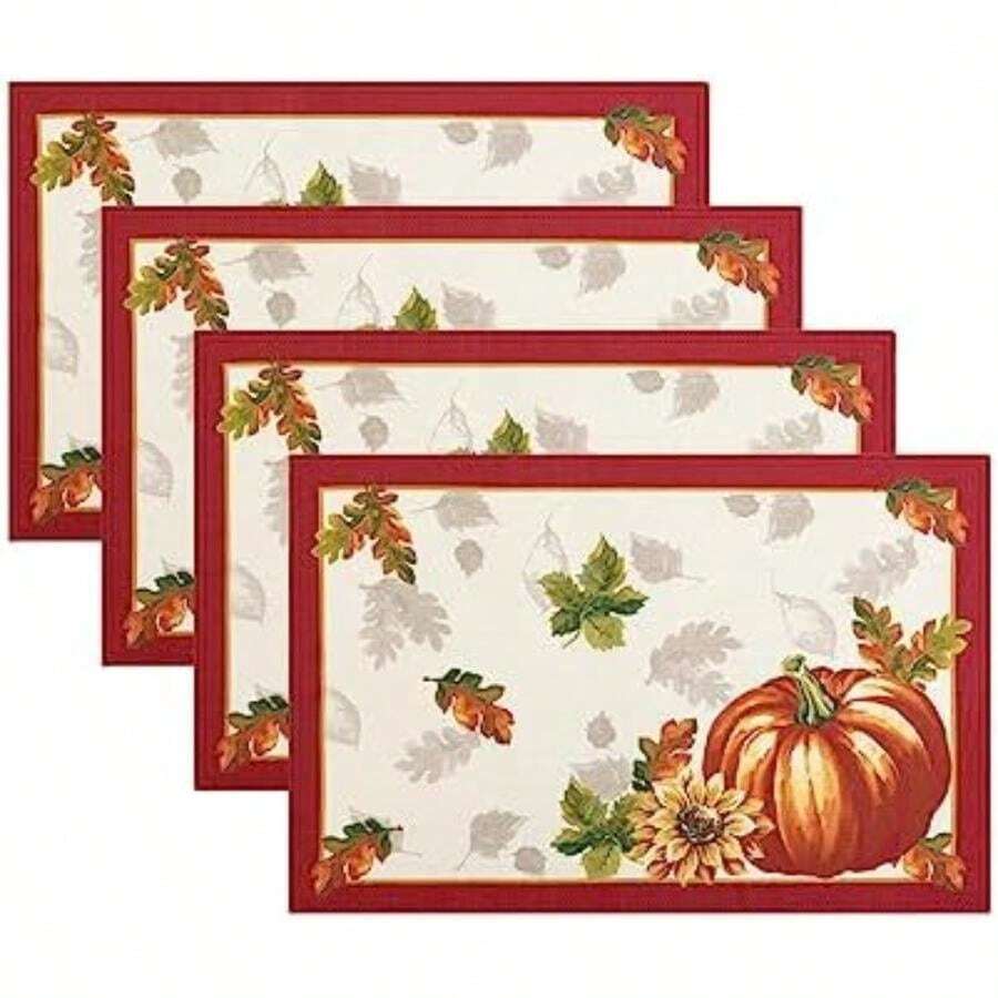 Home Fashions Mantel Redondo de 70 Pulgadas, Multicolor(13"x19" (Set of 4 Placemats)) - Multicolor - Ver 1